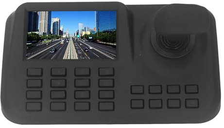 PTZ Camera Controller HD Display Joystick Network Control Keyboard for Law Enforcement (UK Plug)