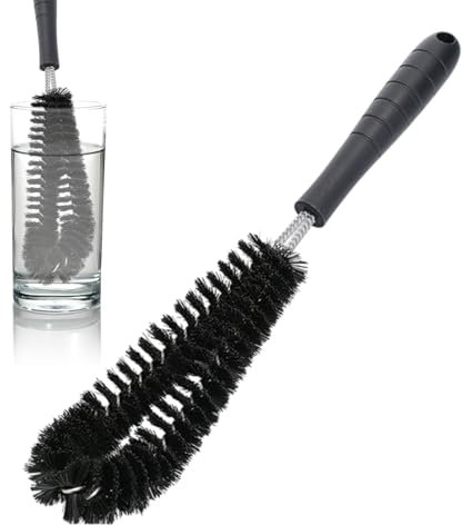Bottle Cleaning Brush - Durable Handle for Narrow Bottles, Soft Non-scratch Bristles, Multi-Purpose Cleaner for Glassware, Baby Bottles, Travel, Coffee Cups, Jugs, Water Containers, Glasses