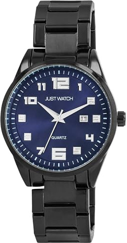 Just Watch Herrenuhr Julius mit Edelstahlarmband, Ø 44 mm, schwarz/blau