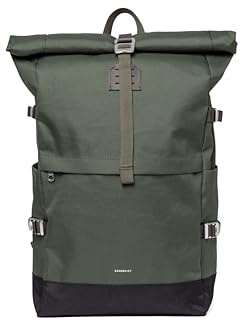 Sandqvist Icon Rolltop Backpack 16”, 26L, Green, Laptop Backpack, 16 Laptop Compartment, Water-Resistant, Recycled Materials