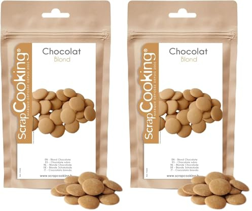 ScrapCooking - Palets de Chocolat Blond 190g - Chocolat pour Pâtisserie - 9606 (Lot de 2)