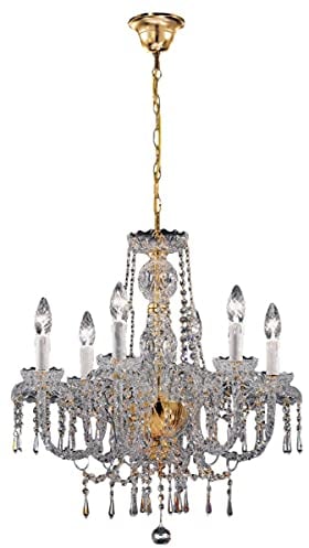 Casa Padrino Barockstil Kristall Kronleuchter Messing/Gold 58 x 56 x H. 56 cm - Edel & Prunkvoll