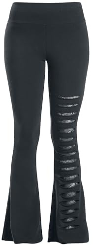 Gothicana by EMP Damen Schwarze Leggings mit Schlag und Cut-Outs