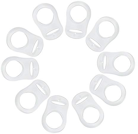 10Pcs Schnullerketten Schnuller Clip Schnullerband Baumwolle Band Halter Clip Adapter Ring für Baby Neugeboren Baby Shower (#3)