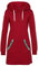 TrendiMax Damen Hoodie Kleid Herbst Langarm Sweatshirts Kapuzenpullover Streetwear Jumper Pullover Mini Kleider, Rot, XL