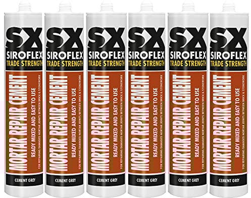 Siroflex Ready Mixed Repair Mortar Cement Brick Pointing Crack Gap Filler Grey - 6 Pack
