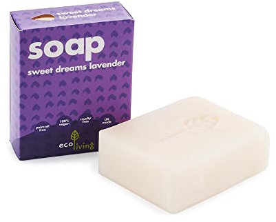 Eco Living Natürliche, umweltfreundliche, handgefertigte Seifen, hergestellt in Großbritannien, geeignet für Veganer, 100 g. (Sweet Dreams (Lavendel)