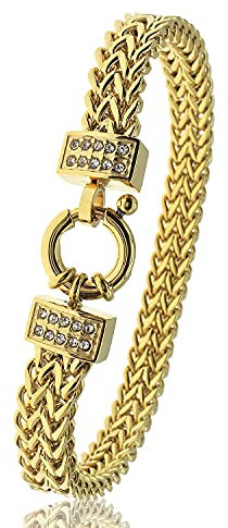 ATFOR Bracelets For Women,Waterproof Gold Bracelets for Women, Multi-Length Stainless Steel Bracelets For Women,Trendy Rose Gold Bracelets for Women, Stainless Steel, goldstone