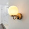 Licht-Erlebnisse Badezimmer Wandleuchte Messing – Jugendstil Badleuchte – Wandlampe E14 – Glaskugel – mit Schalter – Wandleuchte Bad IP44 – Badlampe Wand