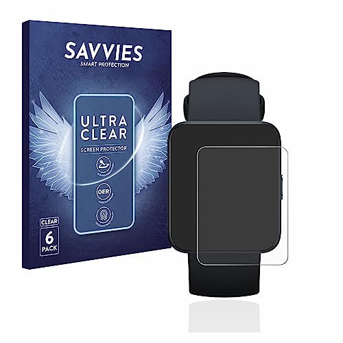 savvies (6 Pezzi Pellicola Protettiva per Xiaomi Redmi Watch 2 Lite Protezione Schermo Trasparente