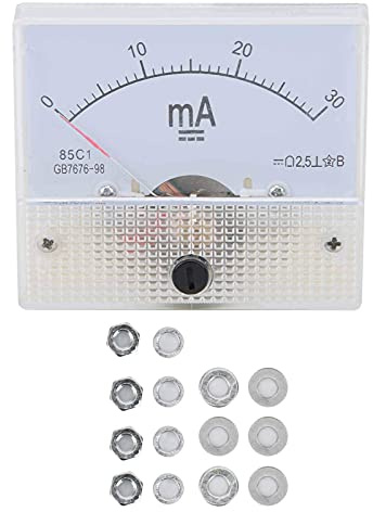 Walfront 85C1-A 0-30MA DC Puntatore Amperometro DC Circuito Elettrico Ampere Meter Misurazione della Corrente Scala di Facile Lettura per Stabilizzatore di Tensione Armadio di Distribuzione