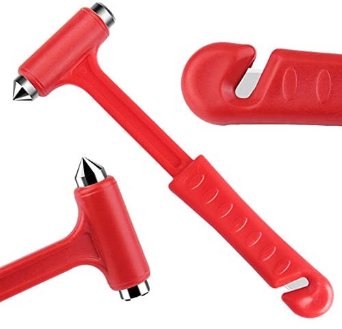 Xisfriean 2-in-1 Emergency Escape Tool with Emergency Seat Belt Cutter and Window Breaker Multi-Function Car Safety Hammer Vehicle Emergency Broken Window Hammer Saving Survival Kit (1)