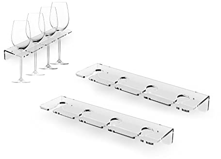 Soporte para copas de vino, soporte para copas de vino de acrílico montado en la pared, soporte para copas de vino para fiestas de recepción, soporte para copas de vino de fiesta(transparente)