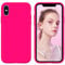 GUAGUA Compatible with iPhone Xs/X Case 5.8 Inch Liquid Silicone Soft Gel Rubber Slim Microfiber Lining Cushion Texture Cover Shockproof Protective Anti-Scratch Phone Cases for iPhone Xs/X, Hot Pink
