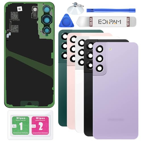 Eonpam Akkudeckel für Samsung Galaxy S22 5G S901 Violett | Backcover Original Qualität Rückseite Akkudeckel Rückseite Glas Back Glass Backcover Glas mit Kameraglas Reparatur Set.