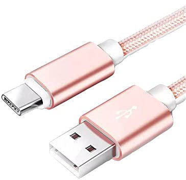 CABLEPELADO Cable USB C | Cable USB C Nylon Trenzado | Carga Rápida | 2A | Compatible con Samsung Galaxy S20/10/9/ Note 10/9, Xiaomi Mi 10/9, Controlador PS5/Xbox Series X/S, etc | 1 Metro | Rosa