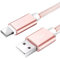 CABLEPELADO Cable USB C | Cable USB C Nylon Trenzado | Carga Rápida | 2A | Compatible con Samsung Galaxy S20/10/9/ Note 10/9, Xiaomi Mi 10/9, Controlador PS5/Xbox Series X/S, etc | 1 Metro | Rosa