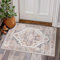 TOPICK Fußmatte Waschbar Fussmatte Innen Hellrot Vintage Blume Orientalischer Dünner Faltbar Türmatte Abtreter rutschfest Teppich für Haustür Eingangs Küche Patio Flur Schlafzimmer 60x90cm