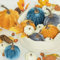 KI Store 19 Stück Samt Kürbisse Herbst groß 15/11/9/8/6cm Künstlich kürbis Halloween deko Herbst blu Weiss orange Für Halloween,Tisch deko und Thanksgiving Party herbstdeko