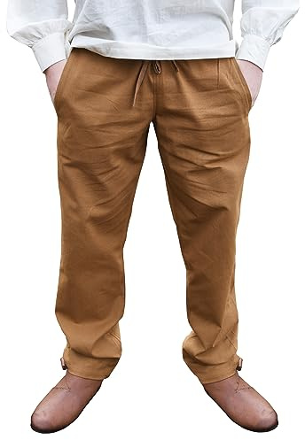 Battle-Merchant Mittelalter-Hose weit, gerade geschnitten, Hagen, LARP-Hose Wikingerhose Herren Ritterhose Baumwolle Piratenhose für Männer Mittelalter