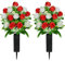 SIFOEL 2 pezzi fiori artificiali del cimitero con il vaso, fiori artificiali della tomba della rosa per la decorazione della lapide del cimitero (Red & White)
