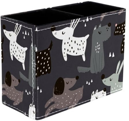 VAPOKF Pot à crayons scandinave pour bureau, 2 compartiments, pot à crayons, pinceaux de maquillage, organisateur de fournitures de bureau pour la maison et le bureau