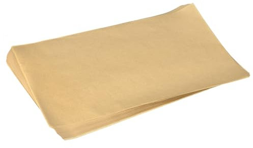 sourcing map Papel de Pergamino 100 Hojas de Papel Antiadherente Rectángulo de Papel para Freidora de Aire para Hornear Asar a La Parrilla Cocinar al Vapor Marrón