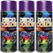 Deco Color 3er Sparpack Lackspray 400ml - Sprühlack mit Effekt für z.B. KFZ, Fahrrad uvm. (3 Dosen Lackspray Violett mit Metallic-Effekt)