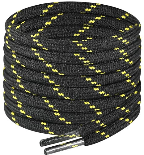 7STROBBS 2 Pares Cordones Redondos para Botas y Zapatos de Montaña,Resistentes Cordones para Zapatos de Trabajo/Seguridad/Treking para Mujer o Hombre