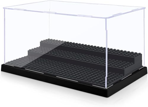 TINGLAND Acryl Schaukasten Vitrine,3 Schicht Mini Figuren Schaukasten Für Minifiguren Staubdichte Vitrine Für Bausteine Für Minifiguren Actionfiguren Blöcke Sammlerstücke