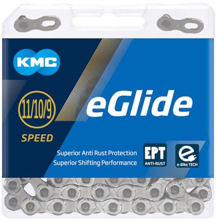 KMC eGlide EPT 9, 10 & 11 Speed Chain, Dark Silver, 132 Link