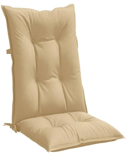 vidaXL Hochlehner Auflagen 4 STK., Polster Kissen für Gartenmöbel, Stuhlauflage Sitzauflage für Gartenstuhl, Gartenstuhlauflagen, Melange Beige 120x50x7cm Stoff