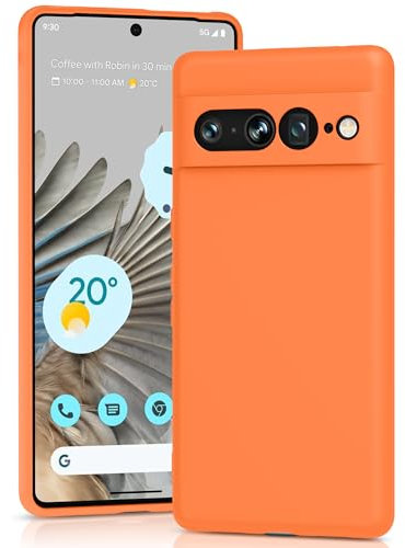 YATWIN Silicone Case for Google Pixel 7 Pro 5G, Soft-Touch, ShockPro 5Gof, DustPro 5Gof, Antiskid Full Body Armour Phone Cover for Google Pixel 7 Pro 5G - Orange