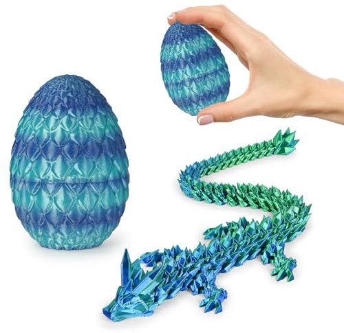 Kleine Dracheneier 3D-gedruckte Fidget-Spielzeuge für Erwachsene Überraschungsgeschenke für Kinder Freunde Kollegen Geburtstag Halloween Weihnachten Ostern Festgeschenke (Himmelblau Ombre)