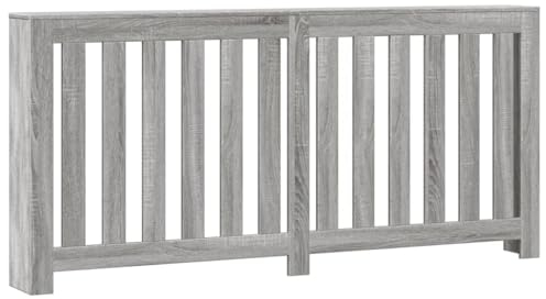 vidaXL Radiator Cover Heater Shelf - Grey Sonoma Engineered Wood - Modern Slatted Design for Living Room - 175x20x82 cm