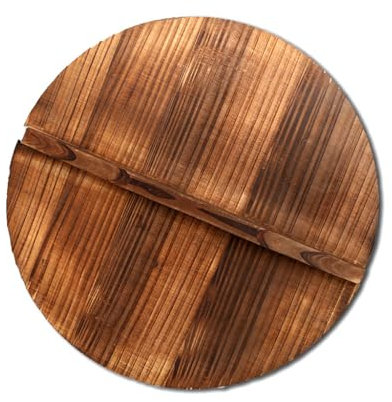 Xuancai Wok-Deckel – runder Holzpfannendeckel – 26 cm bis 38 cm – Carbonfarbe – Schnappverschluss – effizient und praktisch