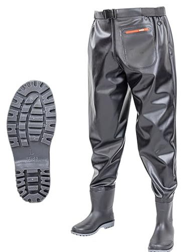Waders De Peche, Pantalon De PêChe Respirant Avec Bottes Pour Homme, Bottes De PêChe LéGèRes Avec Poches, Pour La PêChe, La Chasse Au Canard Et L'Industrie Aquatique,A-44