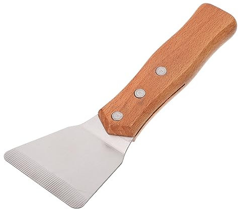 SEWOART Grillschaber Mit Holzgriff Grillspatel Für Steaks Teppanyaki Schaber Mehrzweckschaber Zum Abkratzen Von Kochresten Küchengerät