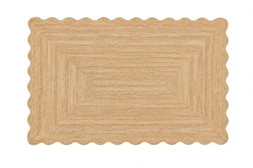 Jute Rug, Wavy, Classic, High-Quality, Handwoven, Boho, Entryway, Farmhouse, Home Decor, Runner (2x3)