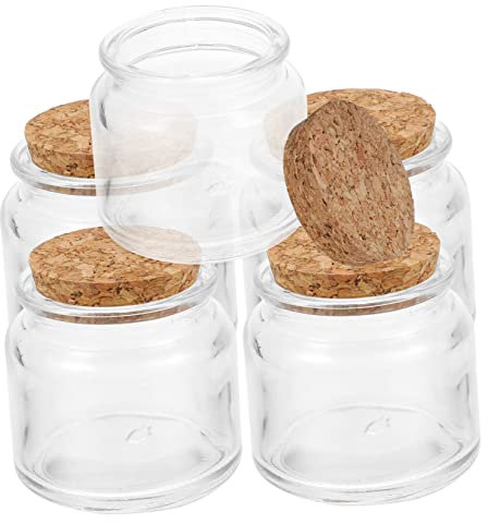 Garneck 5piezas Tarros De Vidrio Transparentes Para Velas Tealight Resistentes Al Calor Diy Decoración Boda Salón Cocina