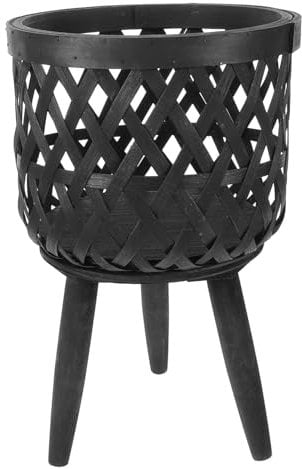 KITANDOVE Woven Planter Basket for Indoor Plants Decorative Flower Pot Holder Standing Legs Lightweight Stand for and Flower