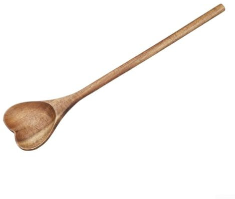 Zilimontt Wooden Cooking Spoon, Heart-shaped Stirring Spoon, Soup Spoon, Frying Pan Spoon, To Meet Your Daily Cooking Needs(28.5 * 6cm Love spoon)