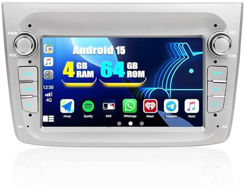 【8-CORE 4+64G】CAMECHO Android 15 Autoradio per Alfa Romeo Mito 2008-2016 con Navi Wireless Carplay DSP, 7 Pollici Stereo con Schermo Bluetooth Radio con Android Auto FM/RDS 32EQ GPS 2USB+Canbus