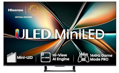 Hisense 75U7Q - MiniLED Smart TV 75 Pulgadas, Quantum Dot Colour, Modo Juego de 144Hz, Subwoofer Integrado, Full Array Local Dimming, Dolby Vision IQ & Dolby Atmos