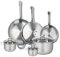 ELO 9886250 Batterie de cuisine 6 pièces, Ensemble de 3 Poêles de cuisson 24, 28 et 32 cm et 3 faitouts 12, 14 et 24 cm Elo Profi Brillant, inox, induction