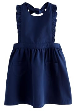 NEXT Mädchen Standard Schulkleidung Latzkleid mit Rüschendetail Hellblau Numeric_134