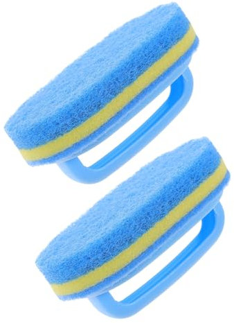 QUMIIRITY 2Piezas Cepillo de Limpieza de Esponja de Baño con Mango Esponjas para Limpiar Bañeras y Azulejos Herramientas de Limpieza Multifuncionales Suave Daños