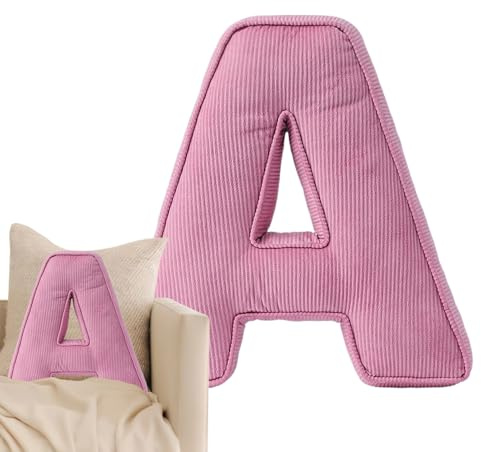 BommFu Buchstabenform Zierkissen,Englischer Buchstabe Form Plüschkissen - Maschinenwaschbar Deko Für Kinderzimmer Wohnzimmer Geburtstag