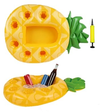 SDFWGG Bandeja Flotante Piscina Bar Soporte Inflable para Bebidas Forma Aguacate Portavasos Flotantes Nevera Flotante Bebidas Accesorio para Piscina