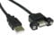 rhinocables USB 2.0 Panel Mount Cable For Wall Mounted Faceplates Female Male Screw Sockets Black 1m